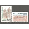 Timbres France Services Yvert 102-103 UNESCO, sites classés a proteger