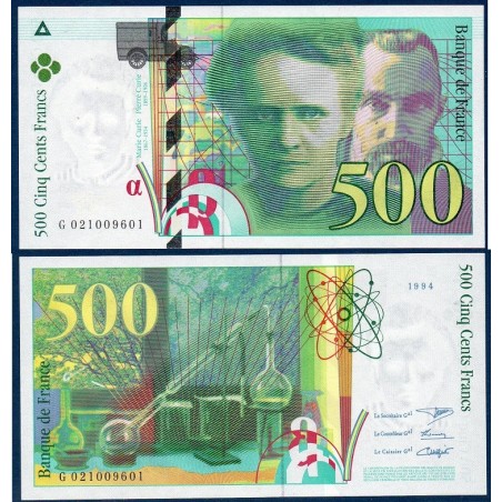 500 Francs Pierre et Marie Curie SPL 1994 Billet de la banque de France