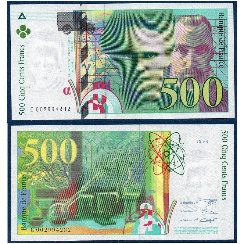 500 Francs Pierre et Marie Curie SPL 1994 Billet de la banque de France