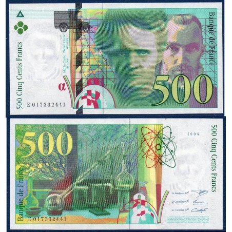 500 Francs Pierre et Marie Curie SPL 1994 Billet de la banque de France