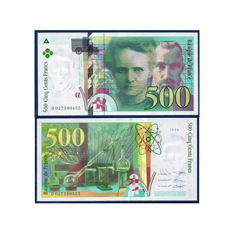 500 Francs Pierre et Marie Curie SPL 1994 Billet de la banque de France