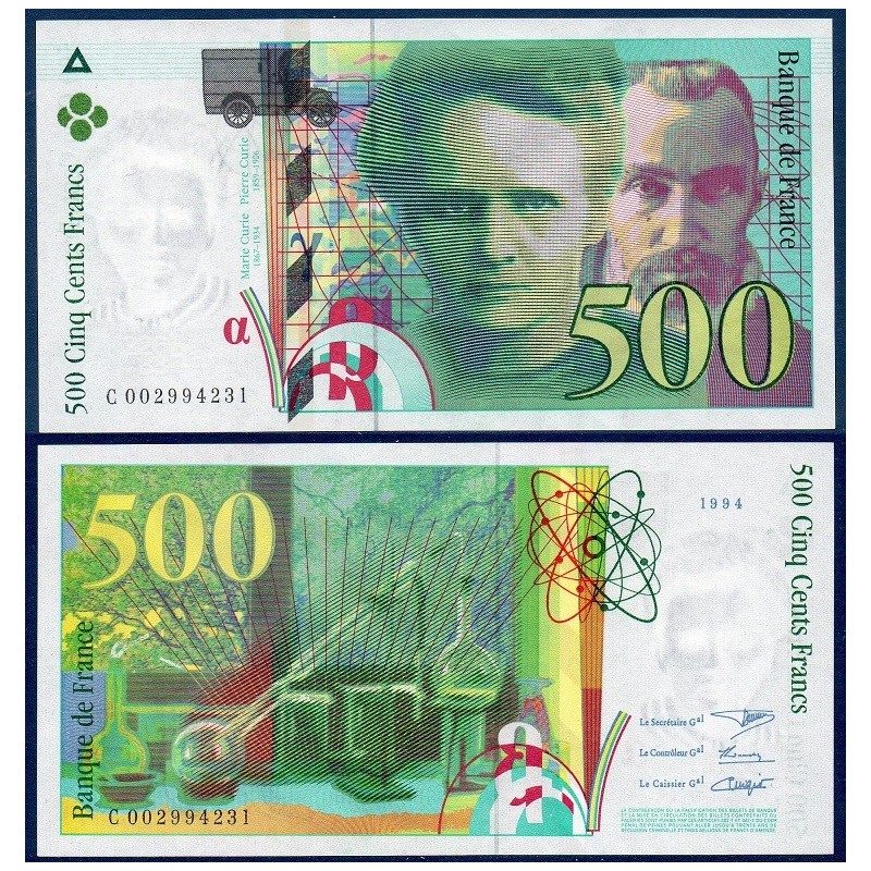 500 Francs Pierre et Marie Curie SPL 1994 Billet de la banque de France