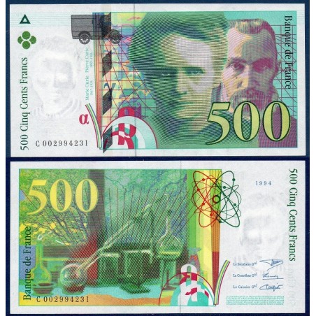 500 Francs Pierre et Marie Curie SPL 1994 Billet de la banque de France