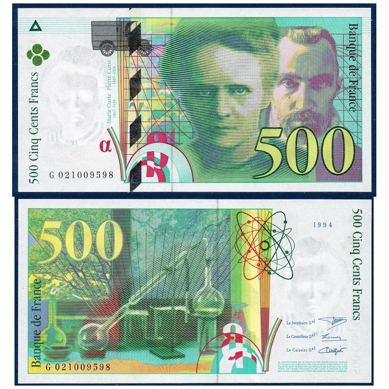 500 Francs Pierre et Marie Curie SPL 1994 Billet de la banque de France