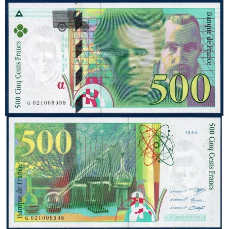 500 Francs Pierre et Marie Curie SPL 1994 Billet de la banque de France