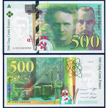 500 Francs Pierre et Marie Curie SPL 1994 Billet de la banque de France