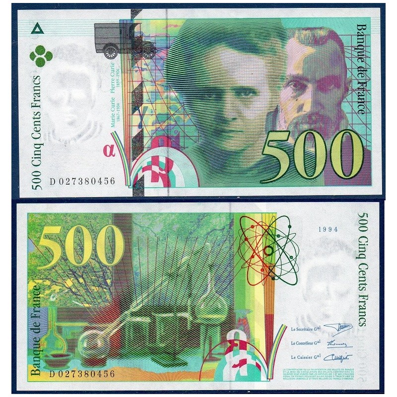 500 Francs Pierre et Marie Curie SPL 1994 Billet de la banque de France