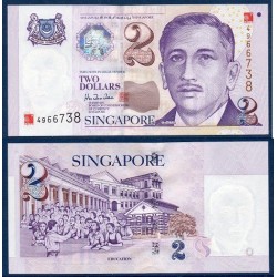 Singapour Pick N°38, Billet de banque de 2 Dollar 1999