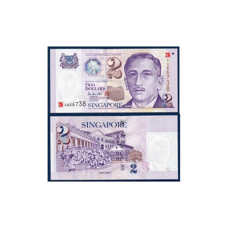 Singapour Pick N°38, Billet de banque de 2 Dollar 1999