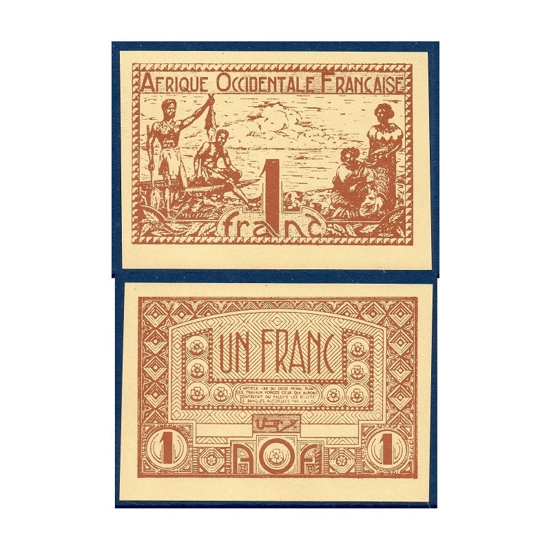AOF Pick 34b, Billet de banque de 1 Franc CFA 1944