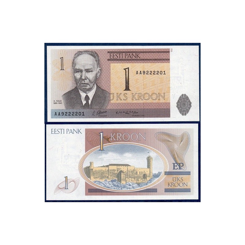 Estonie Pick N°69a, Billet de banque de 1 Kroon 1992
