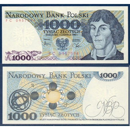 Pologne Pick N°146c, Billet de banque de 1000 Zlotych 1982