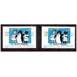 Timbres France Services Yvert 122-123 Conseil de l'Europe