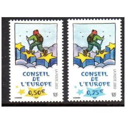 Timbres France Services Yvert 126-127 Conseil de l'Europe