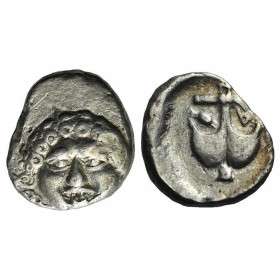 Thrace, Apolonia Pontica drachme argent (-400 à -350) ancre et gorgone