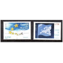 Timbres France Services Yvert 130-131 Conseil de l'Europe