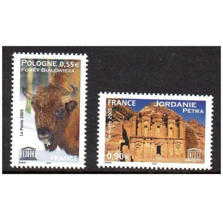 Timbres France Services Yvert 132-133 UNESCO