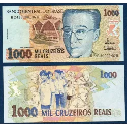 Bresil P.240a, Billet de 1000 cruzeiros Reais 1993 Anisio Teixeira