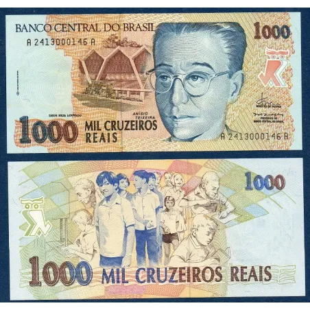 Bresil P.240a, Billet de 1000 cruzeiros Reais 1993 Anisio Teixeira
