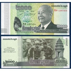 Cambodge Pick N°64, Billet de banque de 2000 Riels 2013
