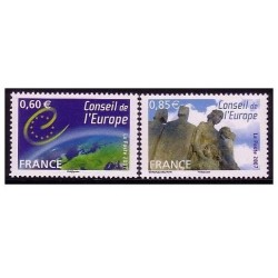 Timbres France Services Yvert 136-137 Conseil de l'Europe