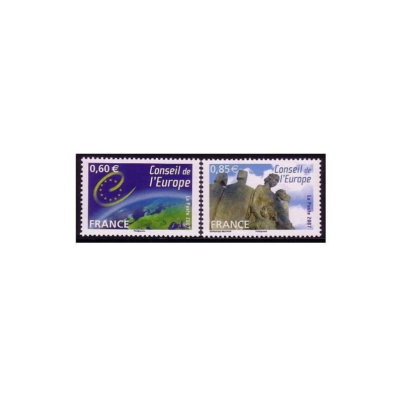 Timbres France Services Yvert 136-137 Conseil de l'Europe