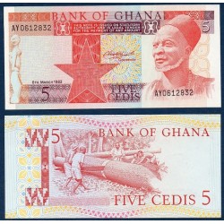 Ghana Pick N°19c, Billet de banque de 5 cédis 1982