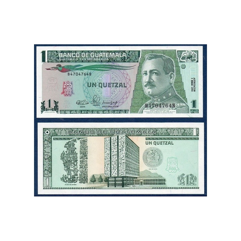 Guatemala Pick N°73a, Billet de banque de 1 Quetzal 1990