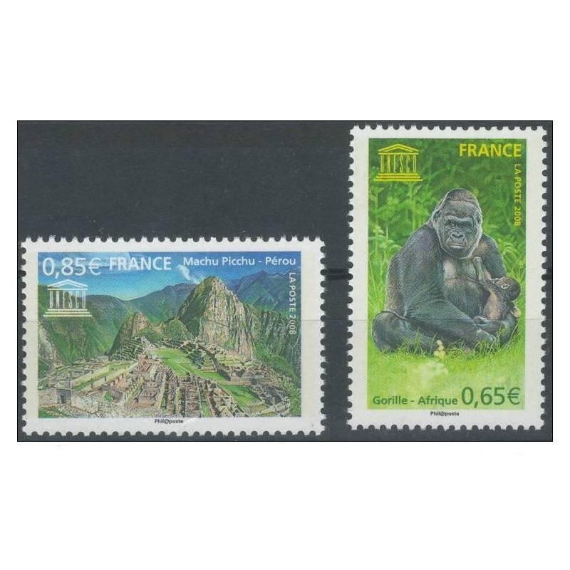 Timbres France Services Yvert 140-141 UNESCO