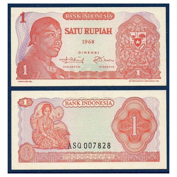 Indonésie Pick N°102a, Billet de banque de 2 1/2 Rupiah 1968