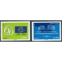 Timbres France Services Yvert 142-143 Conseil de l'Europe