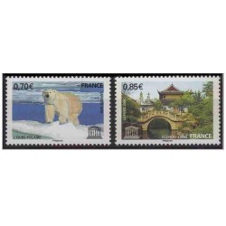 Timbres France Services Yvert 144-145 UNESCO