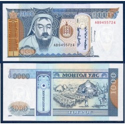 Mongolie Pick N°59b, Billet de Banque de 1000 Tugrik 1997