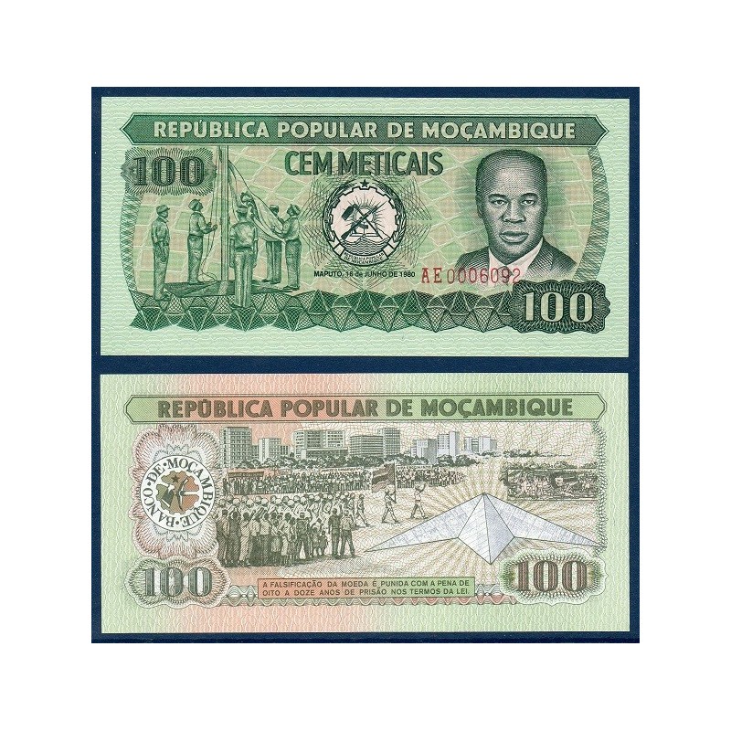 Mozambique Pick N°126, Billet de banque de 100 meticais 1980