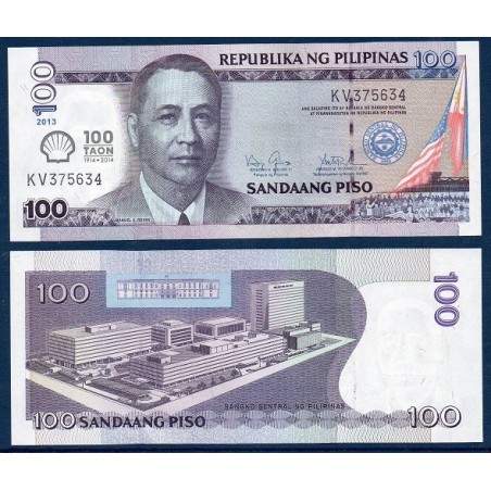 Philippines Pick N°219, Billet de banque de 100 Piso 2014