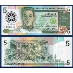 Philippines Pick N°175b, Billet de banque de 5 Piso 1986