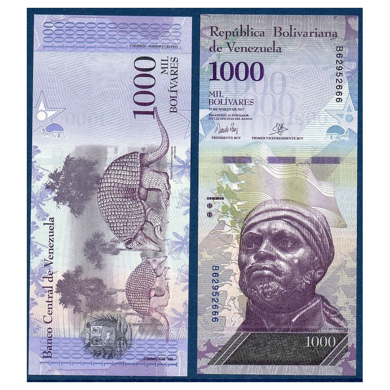 Venezuela Pick N°95b, Billet de banque de 1000 Bolivares 2017