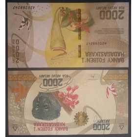 Madagascar P.101, Neuf Billet de banque de 2000 Ariary Francs 2016