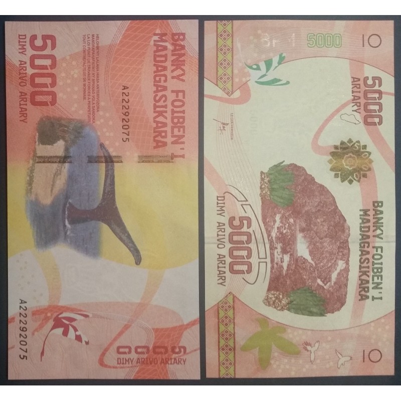 Madagascar Pick N°102, Billet de banque de 5000 Ariary Francs 2016