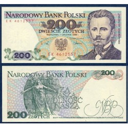 Pologne Pick N°144, Billet de banque de 200 Zlotych 1976-1988