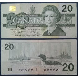 Canada Pick N°97d, Billet de banque de 20 dollar 1991