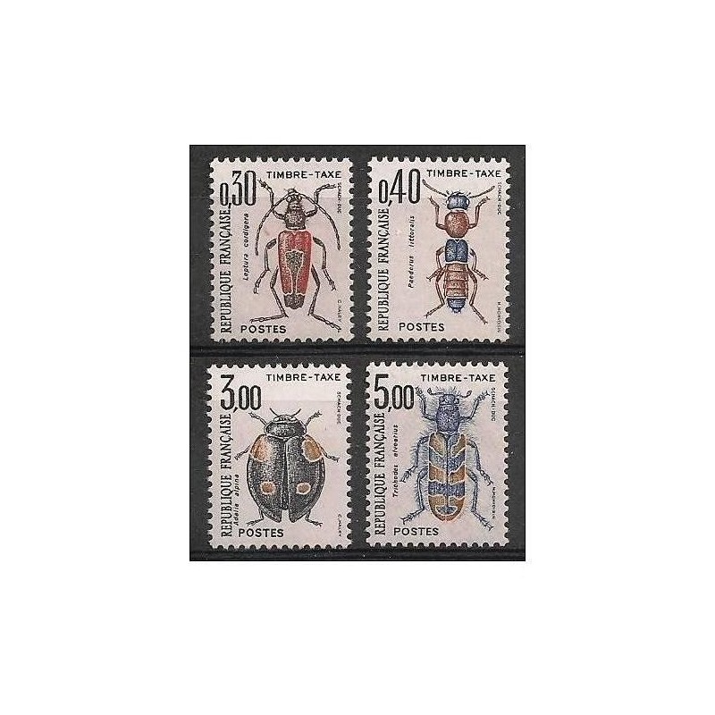 Timbres France Taxes Yvert 109-112  Série Insectes coléoptères 2