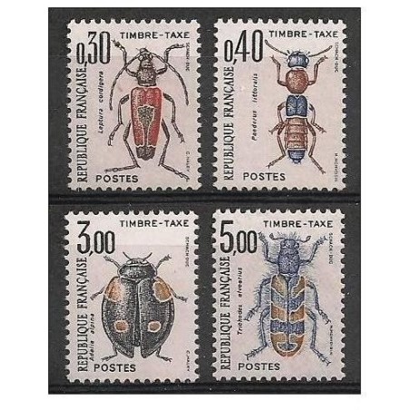 Timbres France Taxes Yvert 109-112  Série Insectes coléoptères 2
