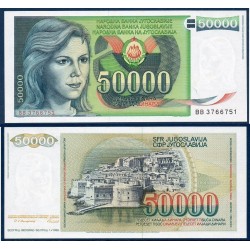 Yougoslavie Pick N°96, Billet de banque de 50000 Dinara 1988