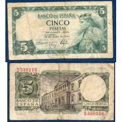 Espagne Pick N°146, Billet de banque de 5 pesetas 1954