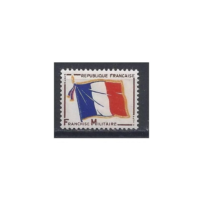 Timbre Franchise Militaire Yvert 13 Drapeau Français