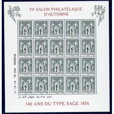 Bloc Feuillet France Yvert F5094 salon d'automne Type Sage