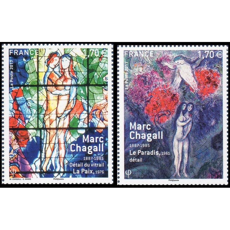 Timbre France Yvert No 5116-5117 Marc Chagall Série Artistique