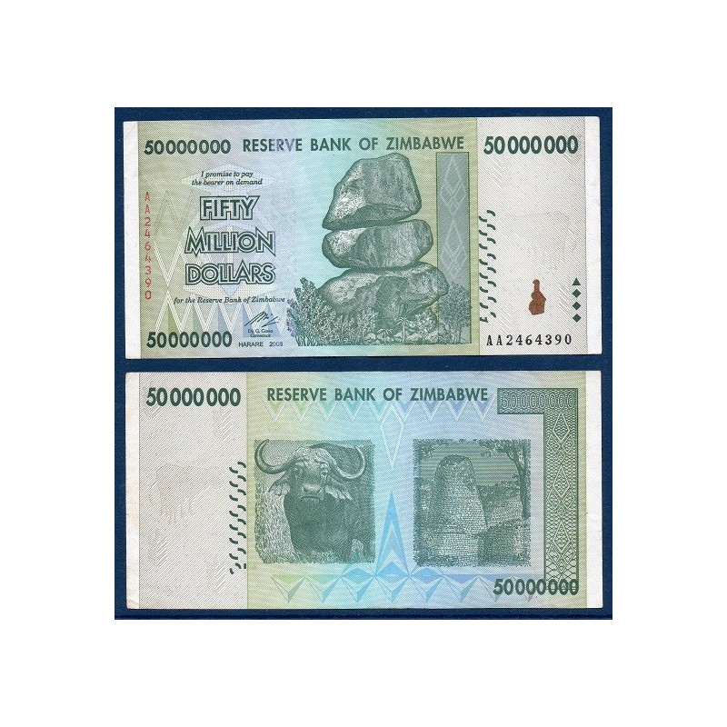 Zimbabwe Pick N°79, Billet de banque de 50 millions de Dollars 2008
