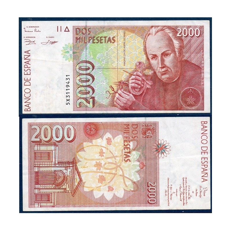 Espagne Pick N°164, TTB Billet de banque de 2000 pesetas 1992